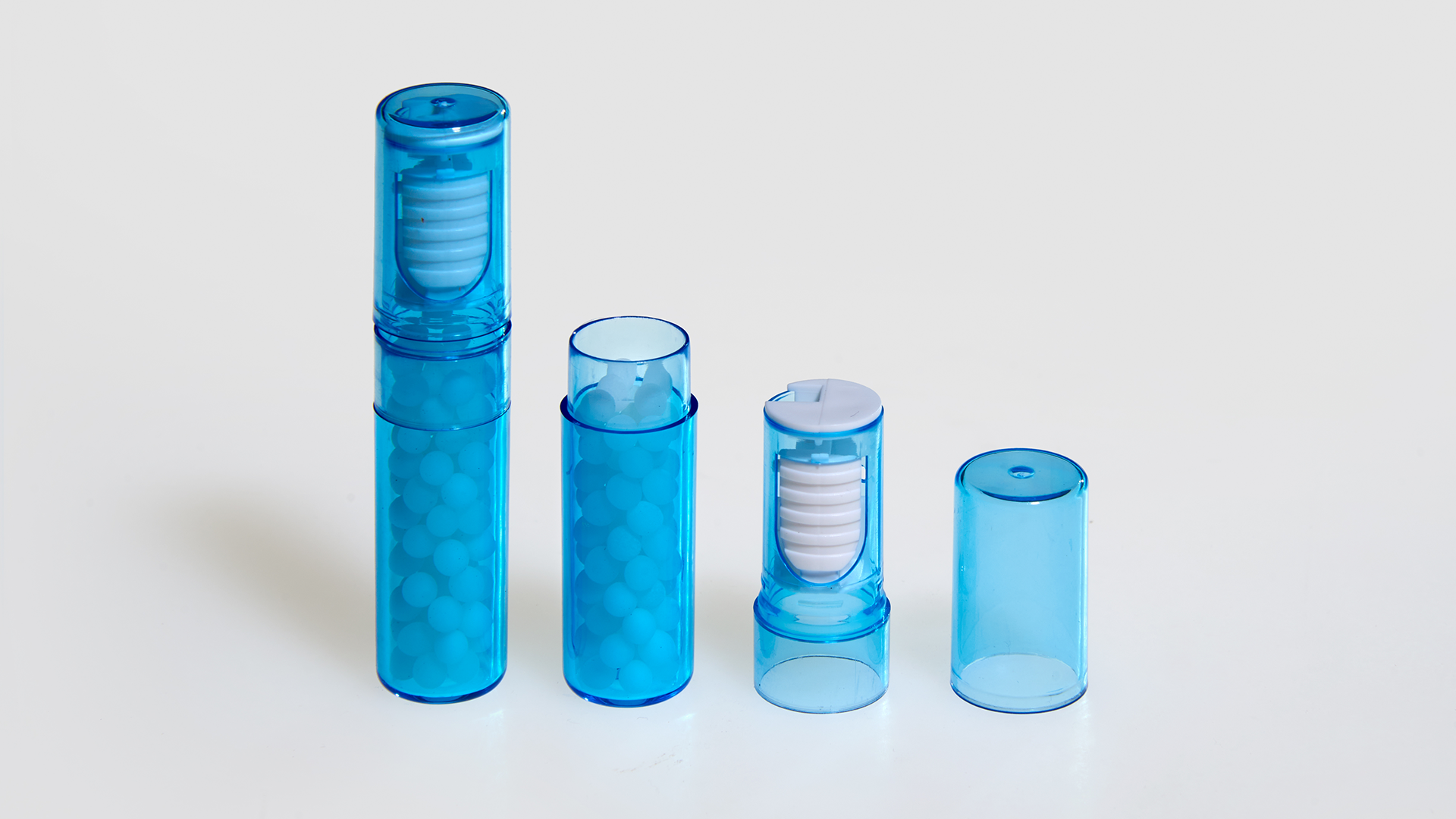 Tubes for homeopathic granules and globules
